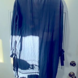 Madewell Du Jour Tie-Sleeve Blue Tunic Dress